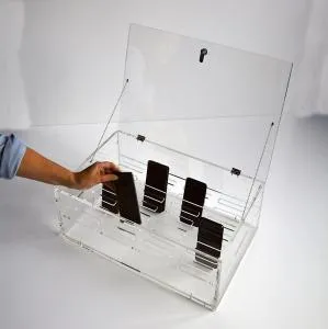 Boite à portables en plexiglas fermée à clé