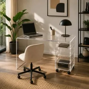 Bureau 4 Tiroirs Plexiglass