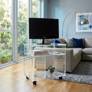 Petit Meuble Plexi à Roulettes
