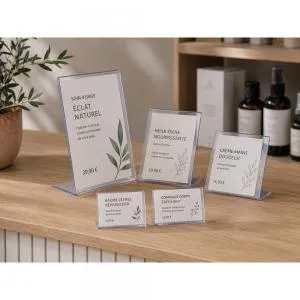 Chevalet porte etiquette sur mesure