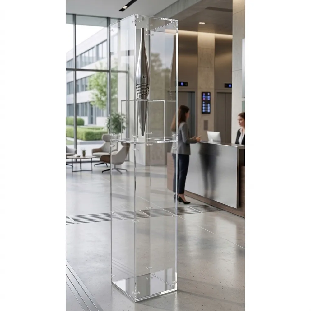 Vitrine sur socle pour Flamme Olympique Paris 2024